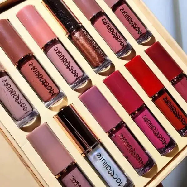 Mocallure 12 Pcs Lip Gloss Set – Long Lasting Lip Colors in Different Shades