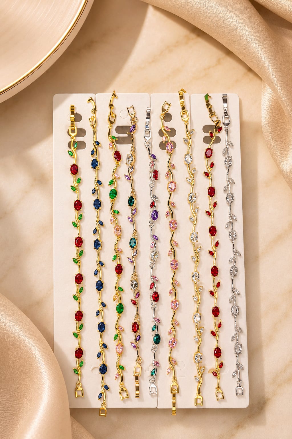 Luxury Tulip Crystal Bracelet for Women | Gold & Silver | Adjustable Elegant Bracelet
