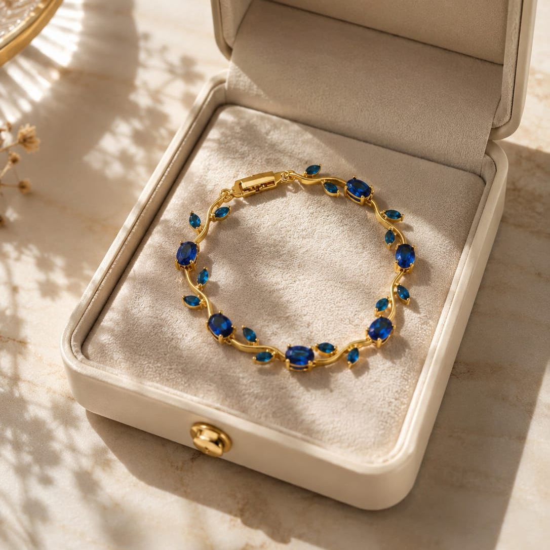 Luxury Tulip Crystal Bracelet for Women | Gold & Silver | Adjustable Elegant Bracelet