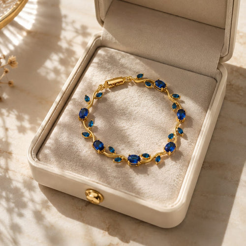 Luxury Tulip Crystal Bracelet for Women | Gold & Silver | Adjustable Elegant Bracelet