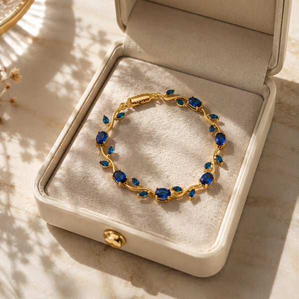 Luxury Tulip Crystal Bracelet for Women | Gold & Silver | Adjustable Elegant Bracelet