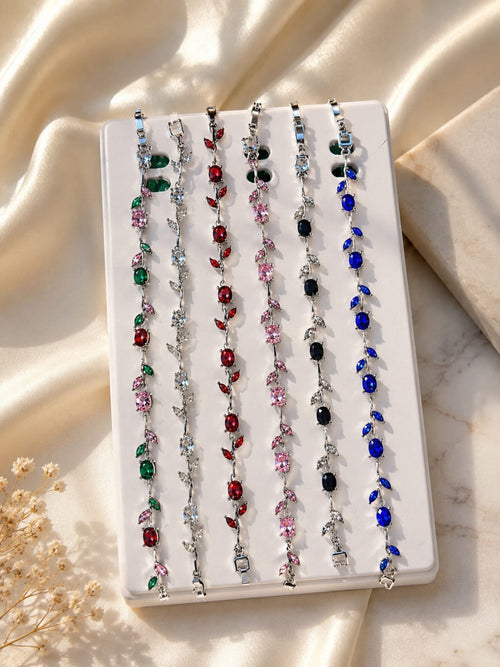 Luxury Tulip Crystal Bracelet for Women | Gold & Silver | Adjustable Elegant Bracelet