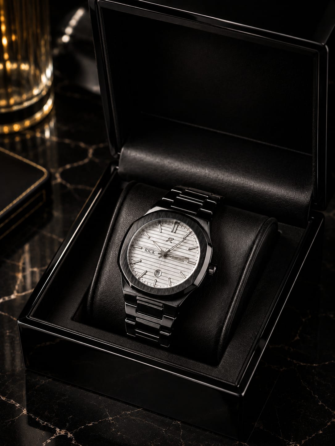 Original RICK Stainless Steel Watch – Date & Time Display | Butterfly Lock | Premium Quality
