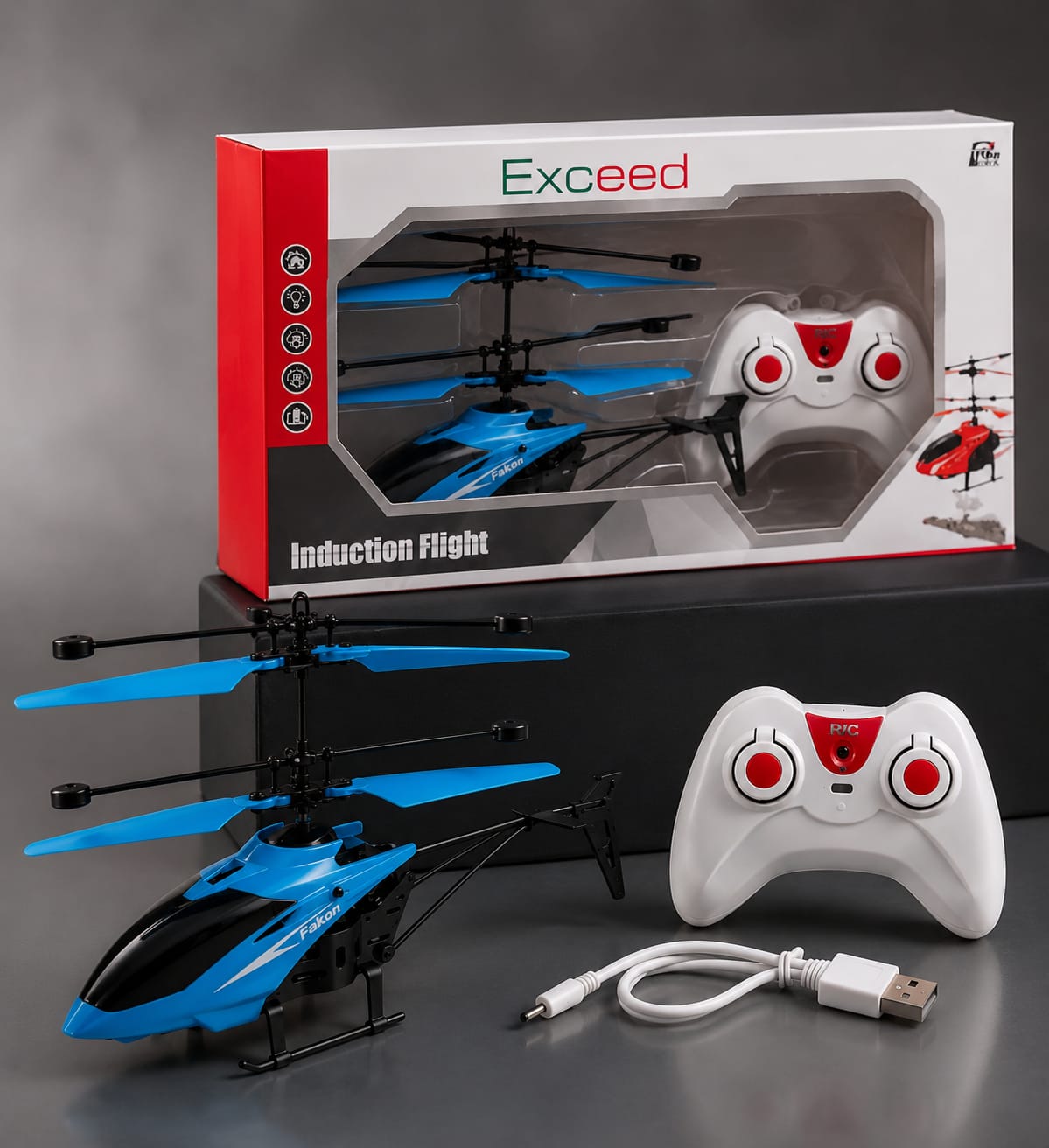 2-in-1 Rechargeable RC Helicopter with Hand Sensor & Remote Control – USB Charging