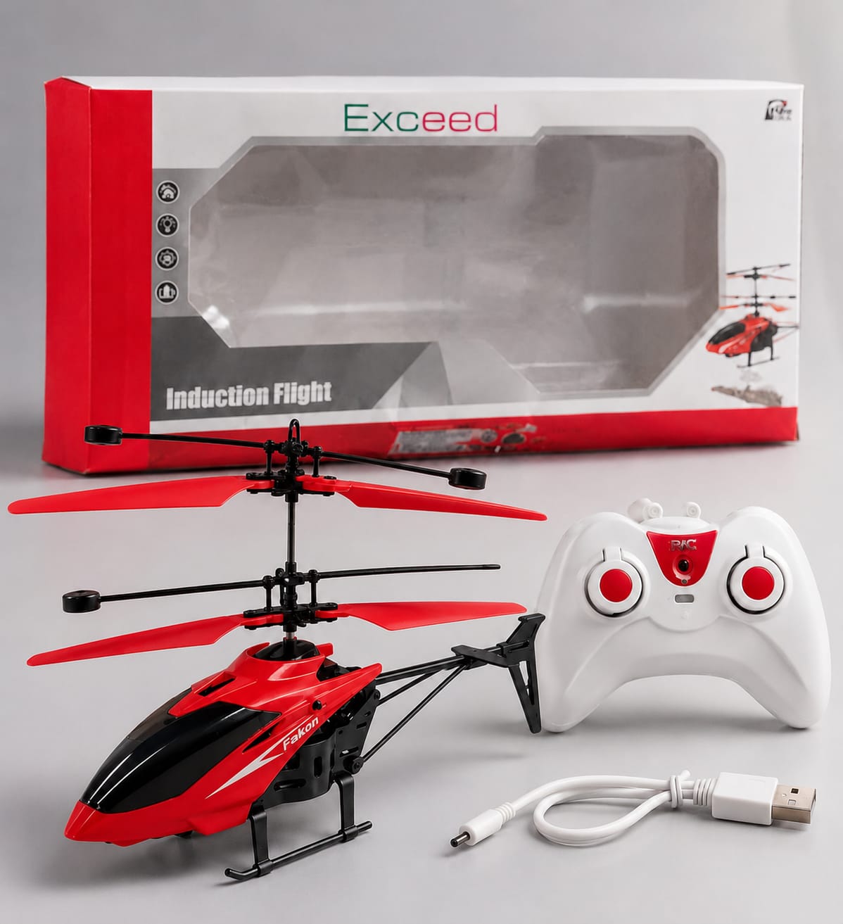 2-in-1 Rechargeable RC Helicopter with Hand Sensor & Remote Control – USB Charging