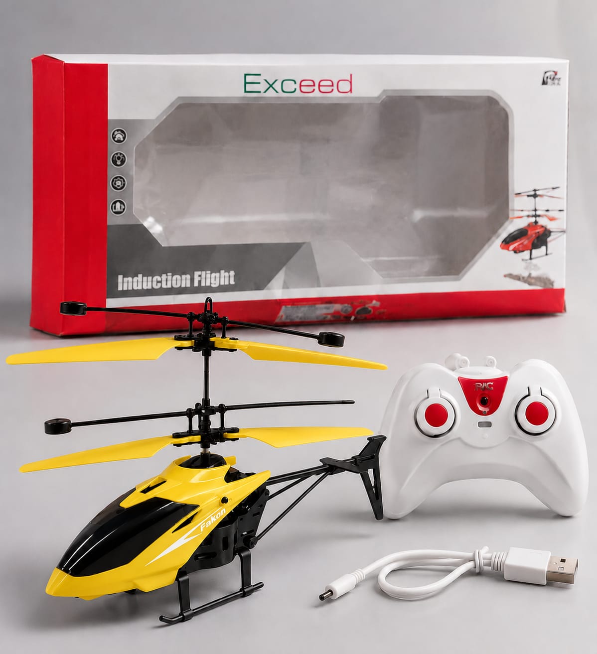 2-in-1 Rechargeable RC Helicopter with Hand Sensor & Remote Control – USB Charging