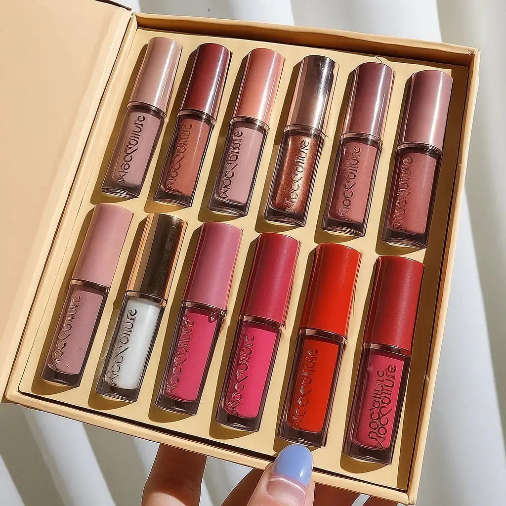 Mocallure 12 Pcs Lip Gloss Set – Long Lasting Lip Colors in Different Shades
